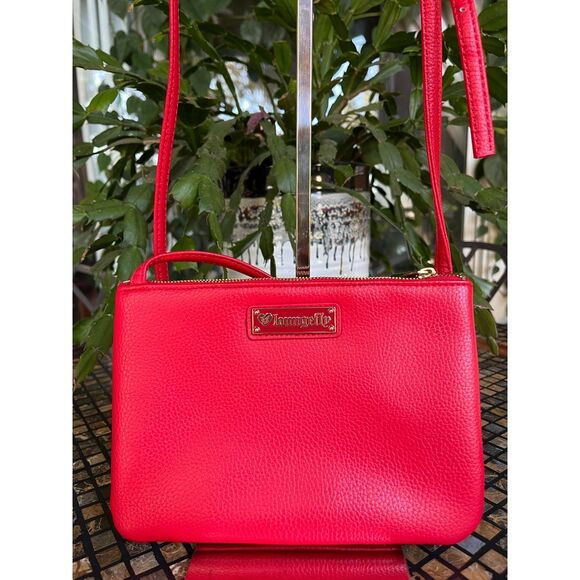 Loungefly Sugar Skull Red Crossbody & Clutch Combo Pebbled Leather EUC - Picture 3 of 11